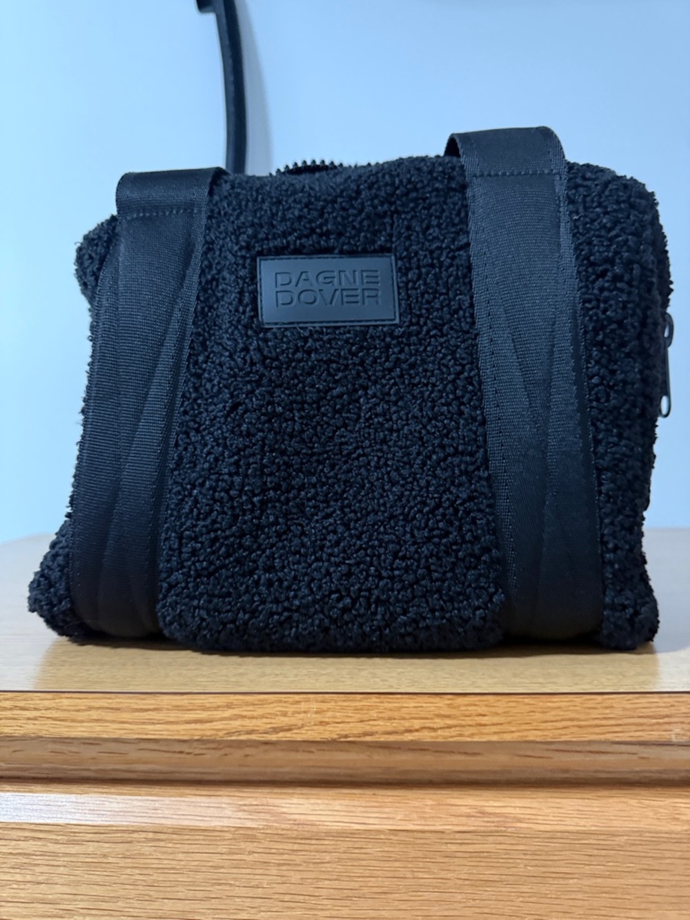 Dagne Dover Black Sherpa Mini Crossbody
